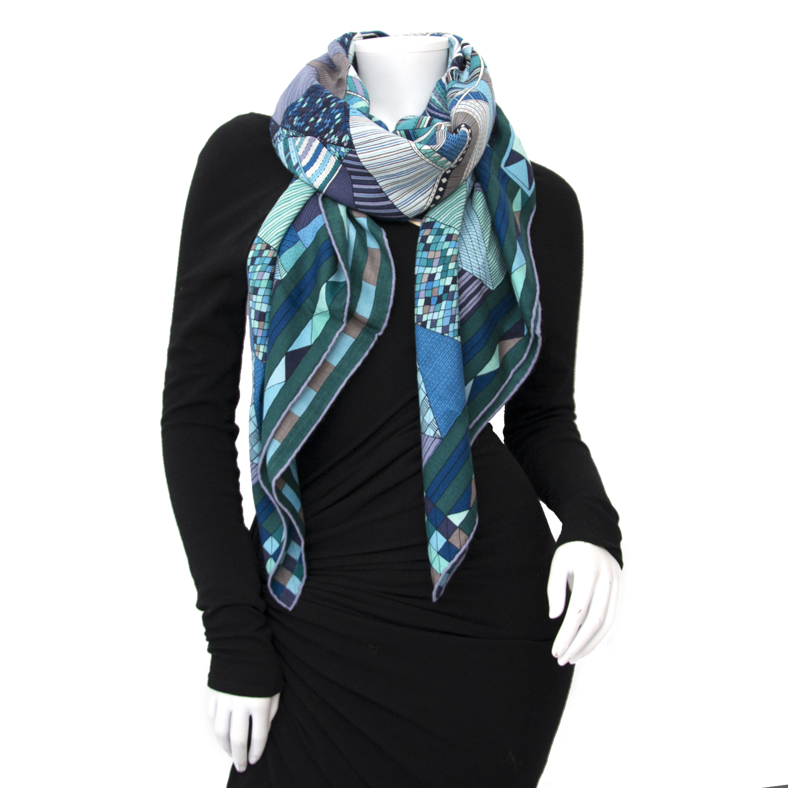 BRAND NEW Hermès Cashmere 'Patchwork Horse' Scarf