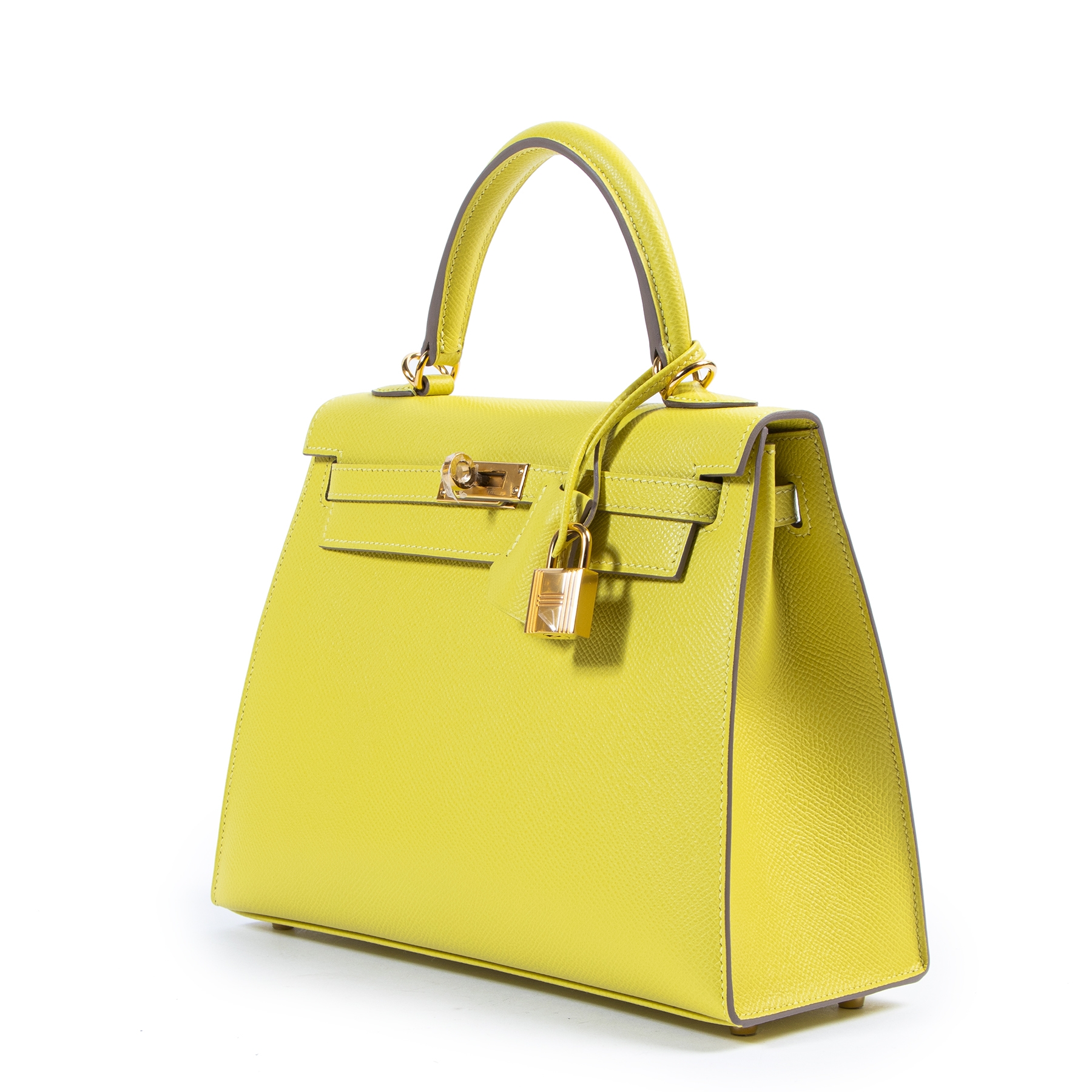 Hermes Kelly bag 32 Sellier Lime Epsom leather Gold hardware