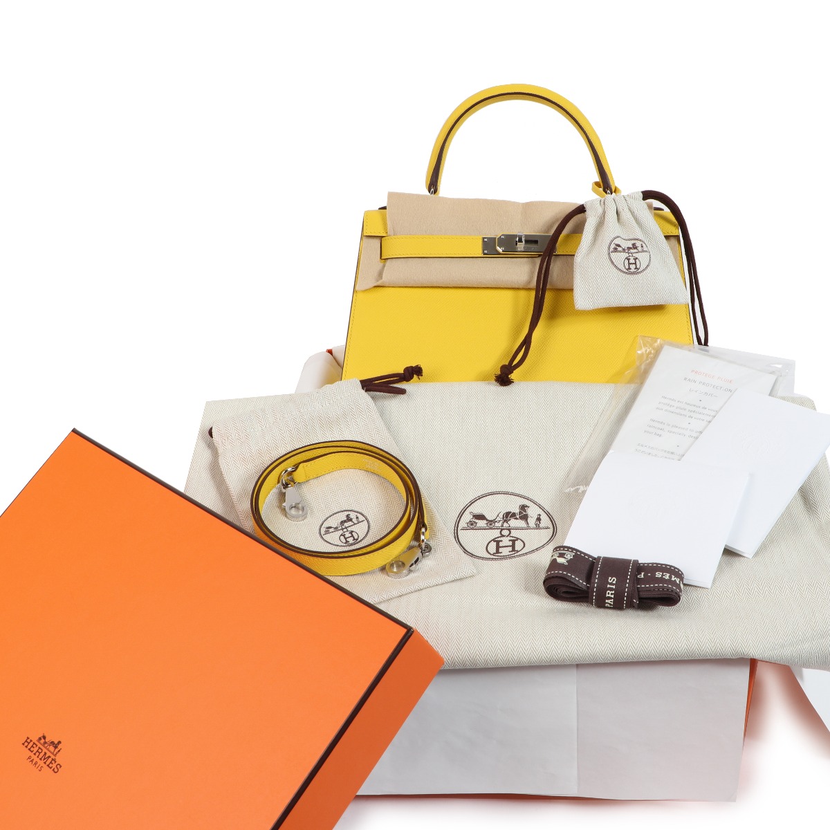 Hermès Kelly 28 Jaune De Naples Epsom PHW ○ Labellov ○ Buy and