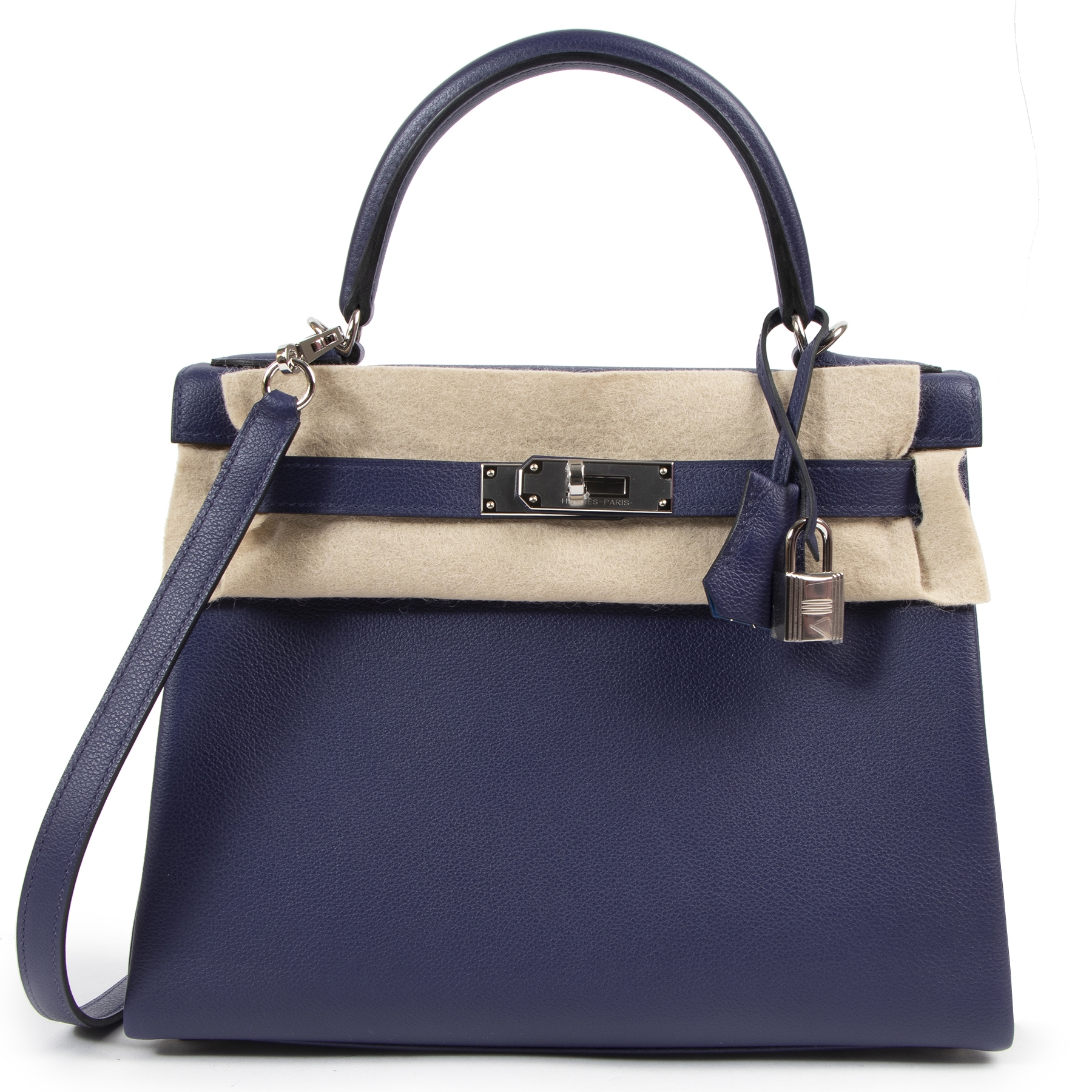 Blue encre shop hermes kelly