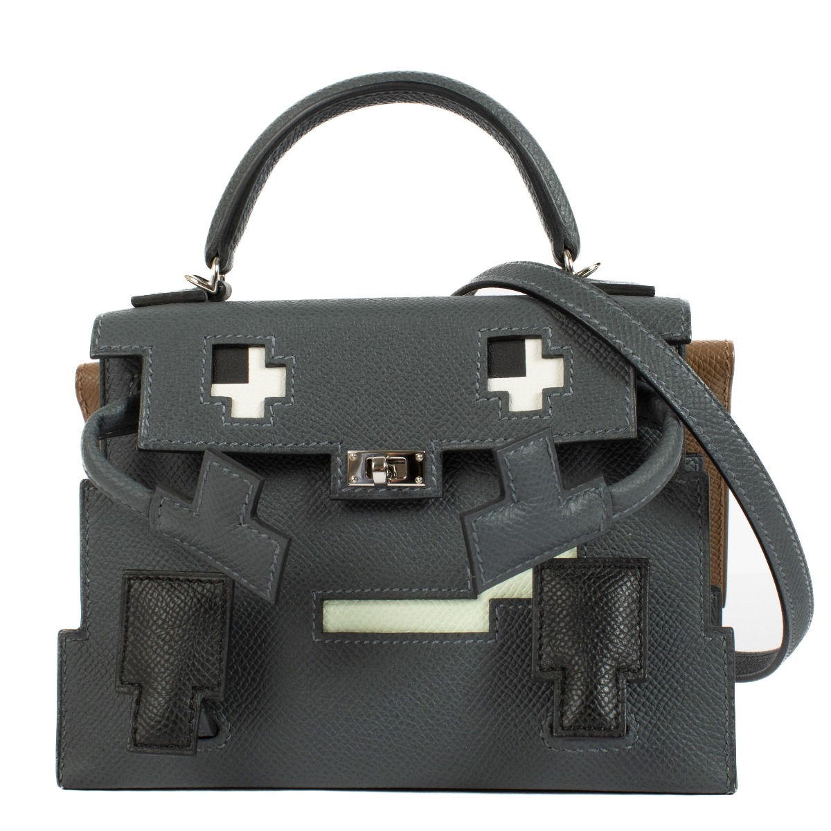 Hermès Kelly Doll Picto Gris Misty/Black/Vert Fizz/Alezan Epsom