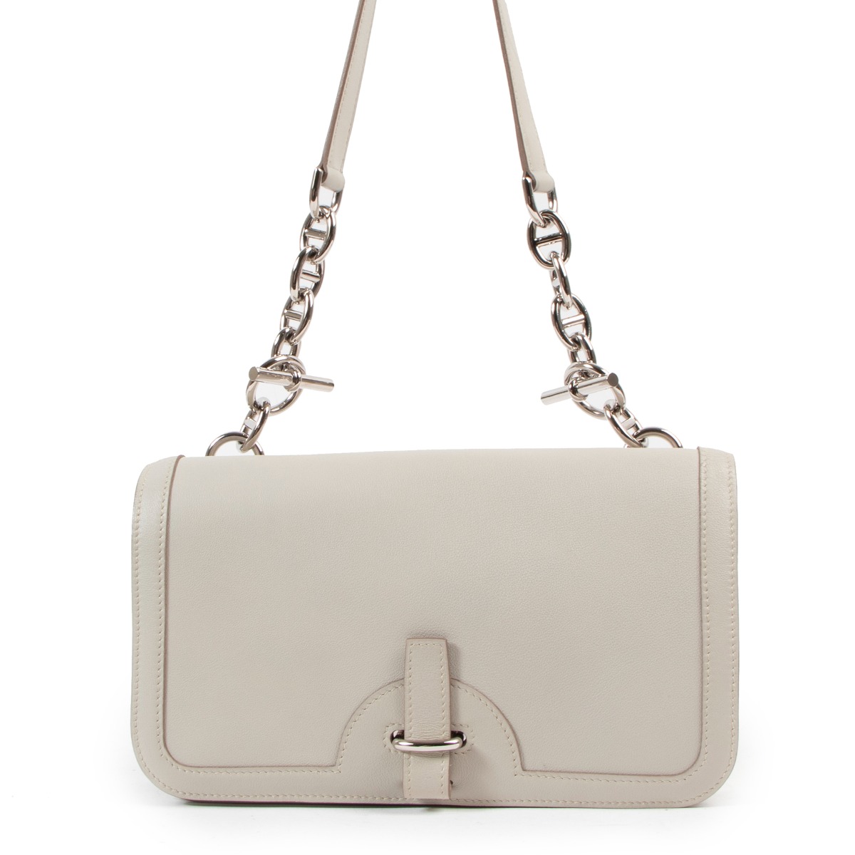 Hermès Chaine d'Ancre Beige Swift PHW ○ Labellov ○ Buy and