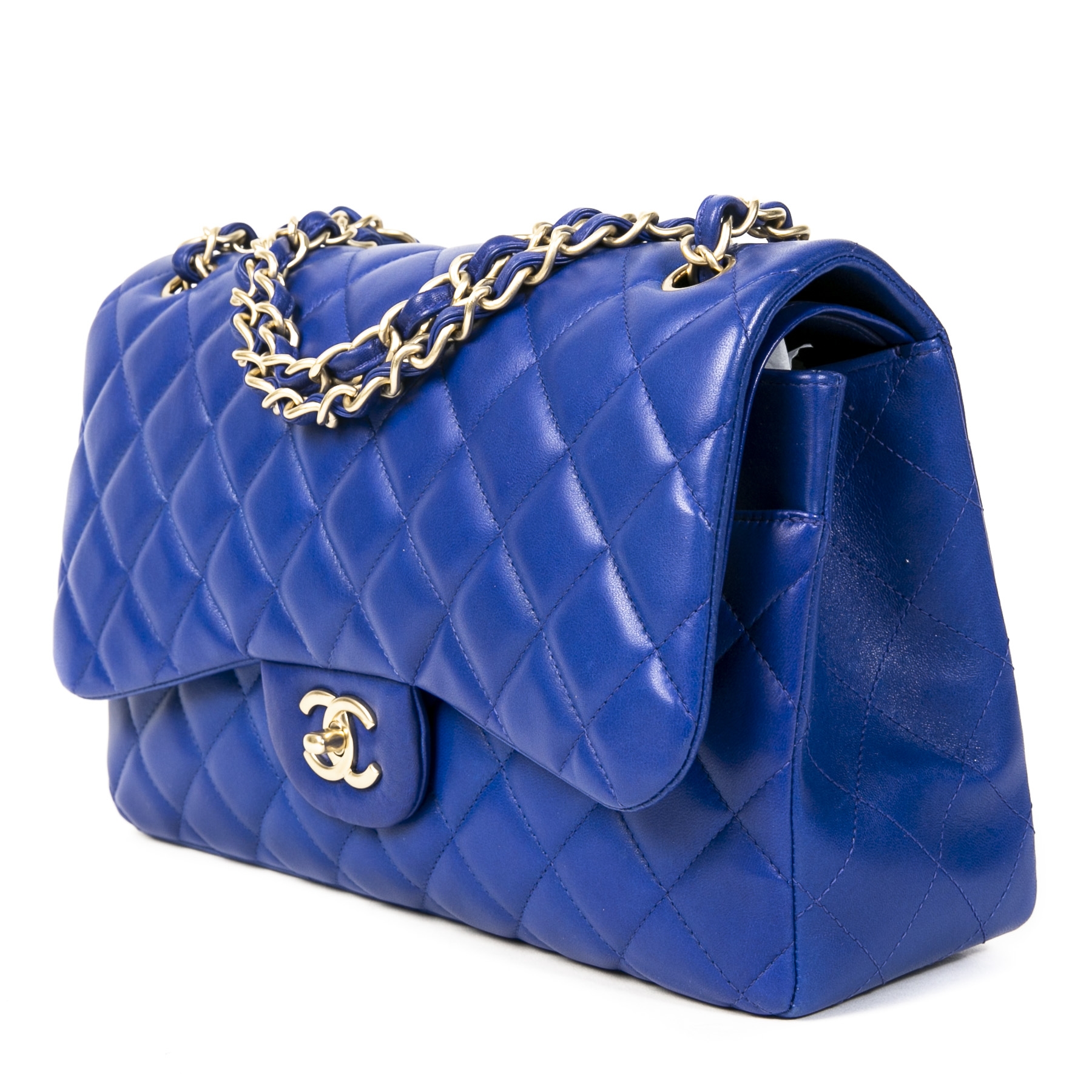 GUCCI Velvet Matelasse Medium GG Marmont Shoulder Bag Cobalt Blue 1313392