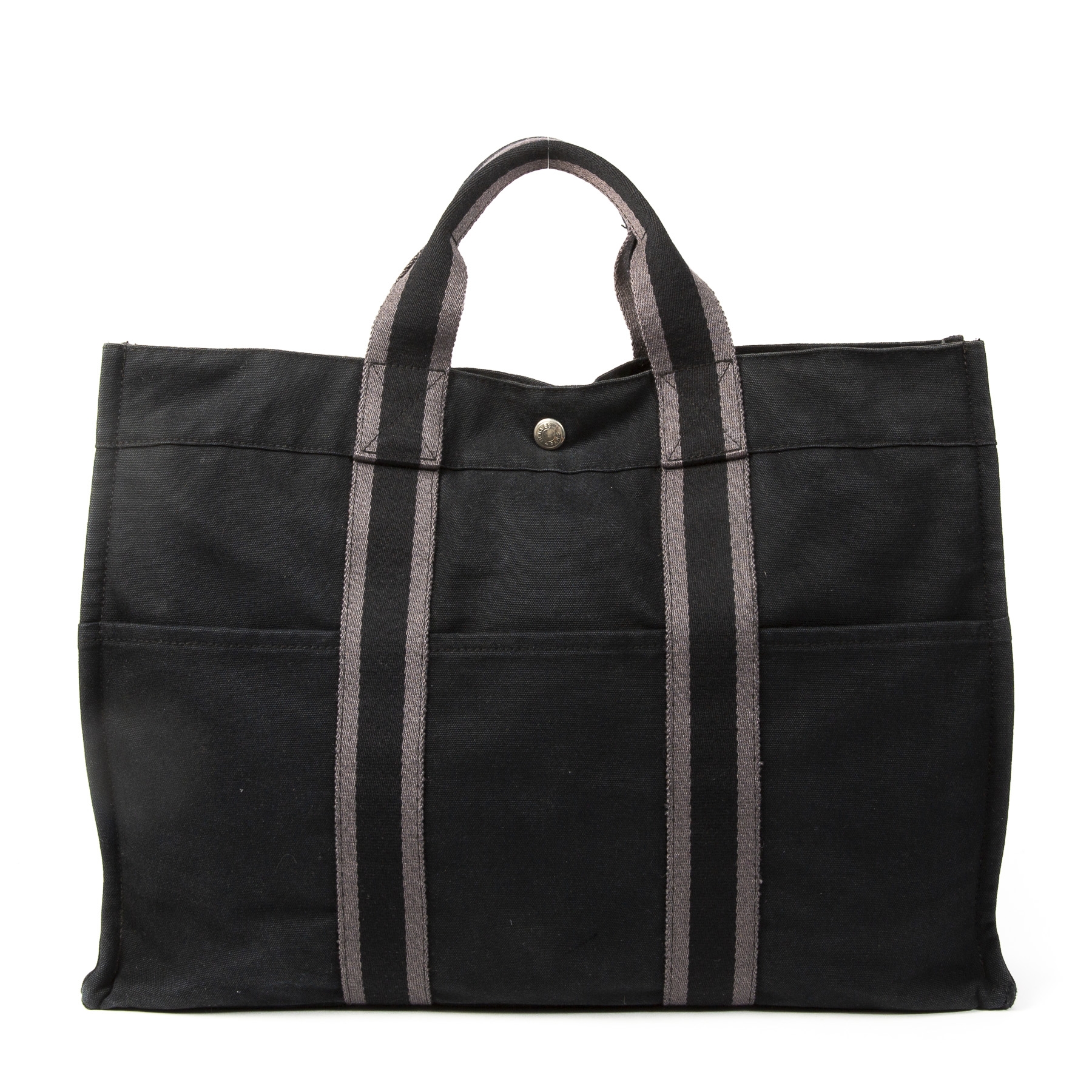 Hermes Hermès Fourre Tout Grey Canvas Tote Bag ()