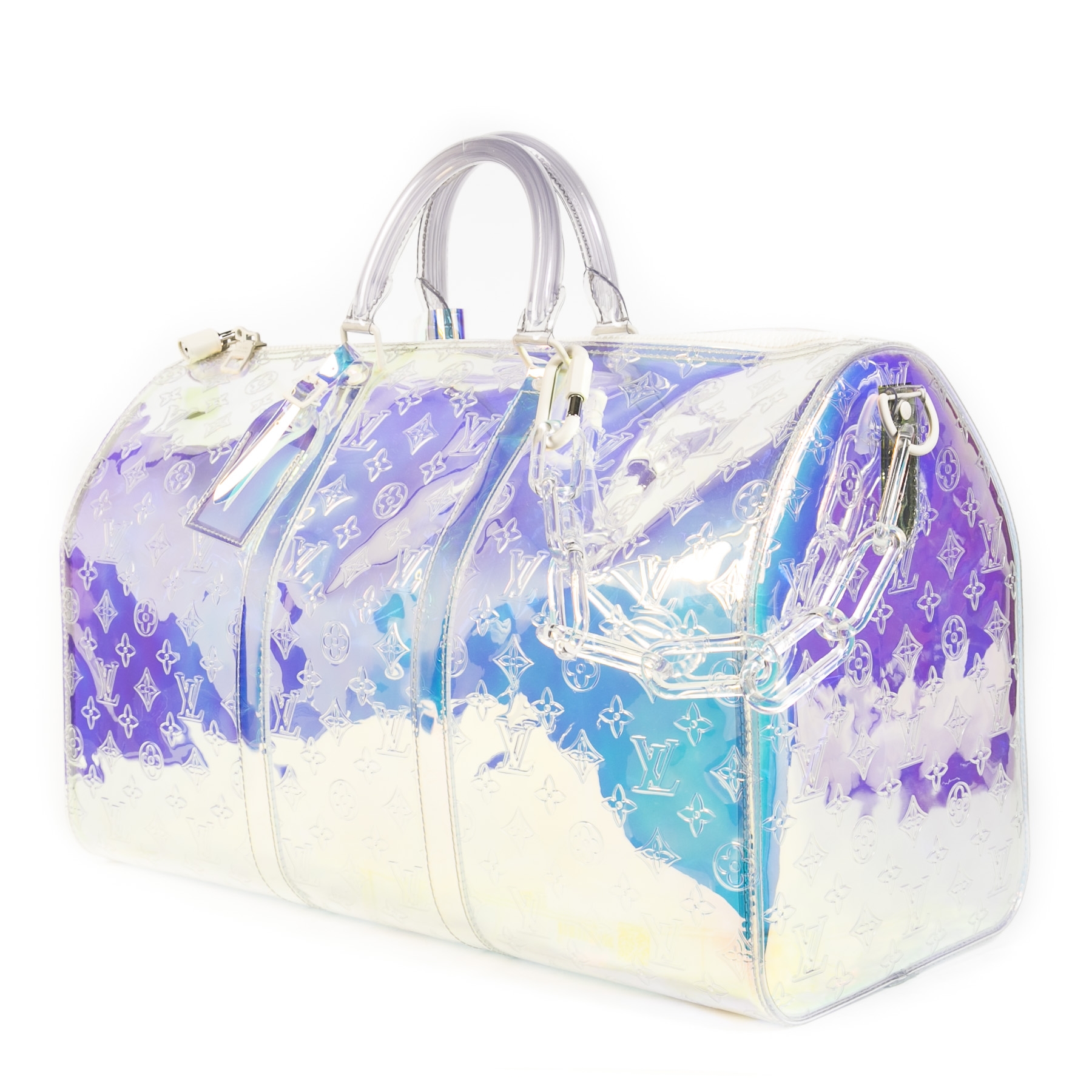 Louis Vuitton Keepall Ss19 Hologram Prism 50 Bandouliere 870370 Travel Bag  For Sale at 1stDibs