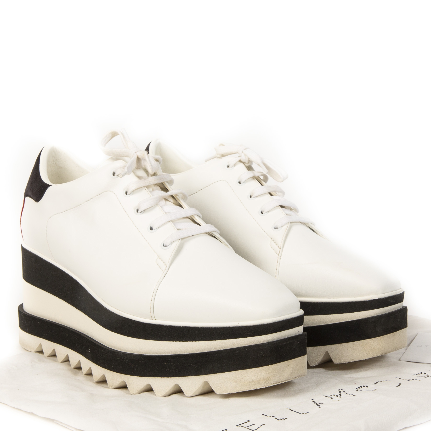 Stella McCartney Black White Elyse Shoes - size 39