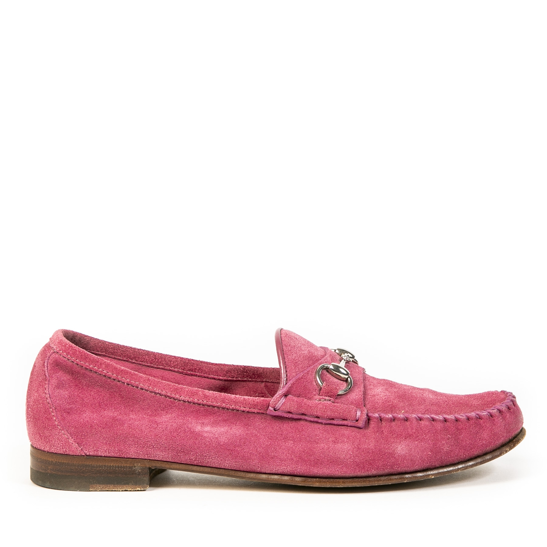 gucci pink suede loafers