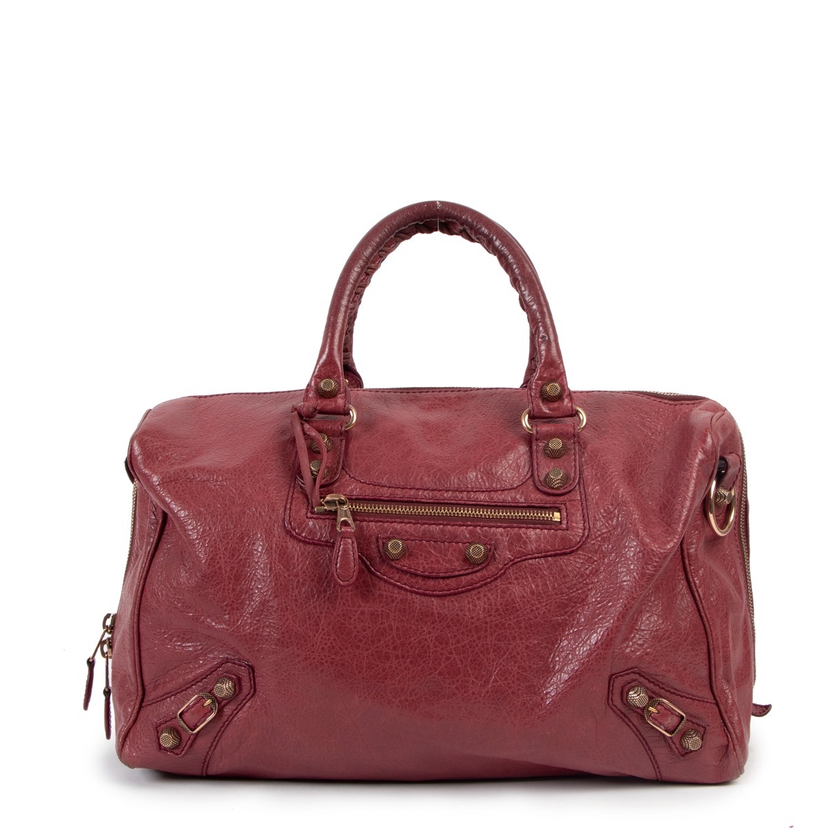 Balenciaga Rose Thulian Giant 12 Polly Boston Bag