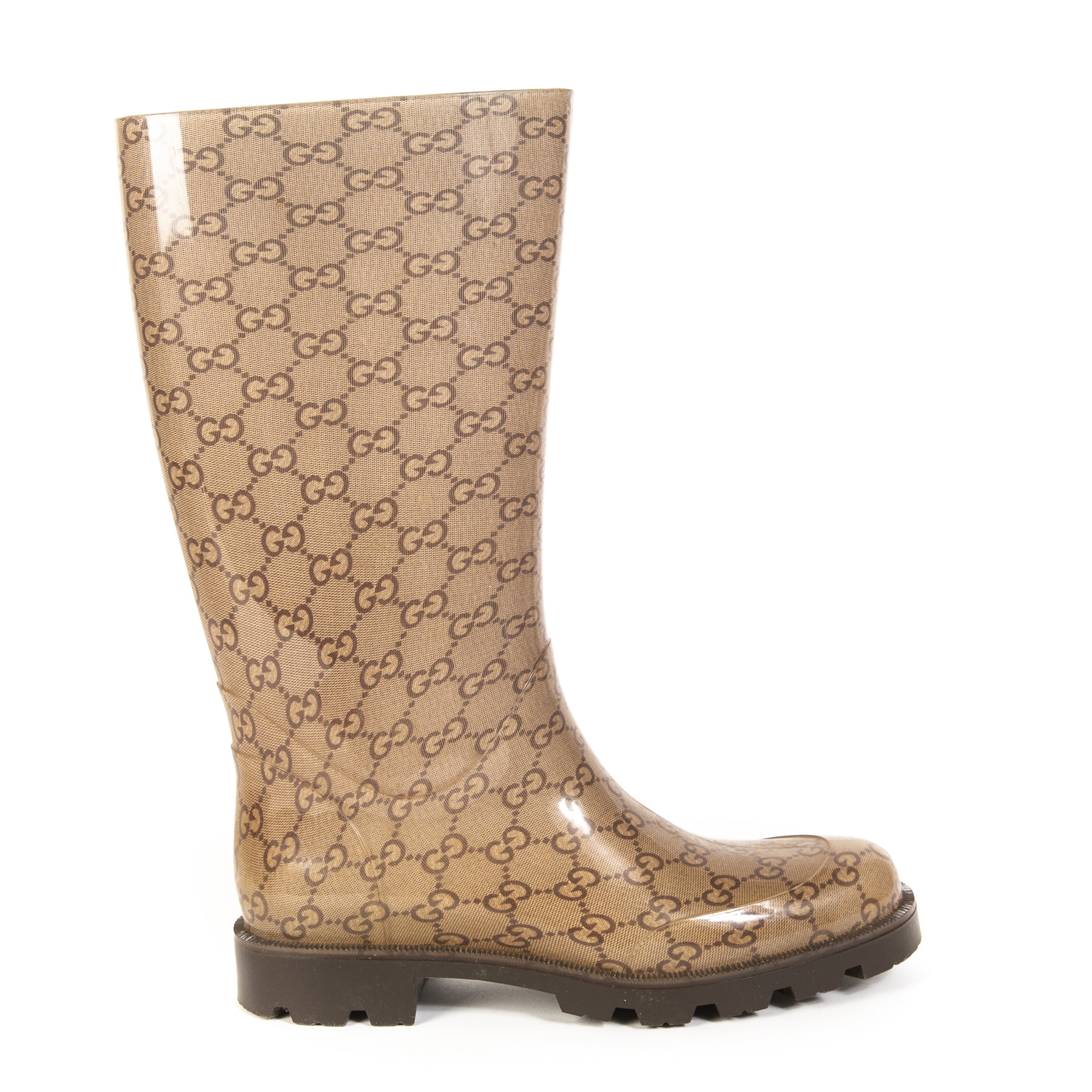 Gucci Monogram Guccissima Rain Boots (Size 36 ）