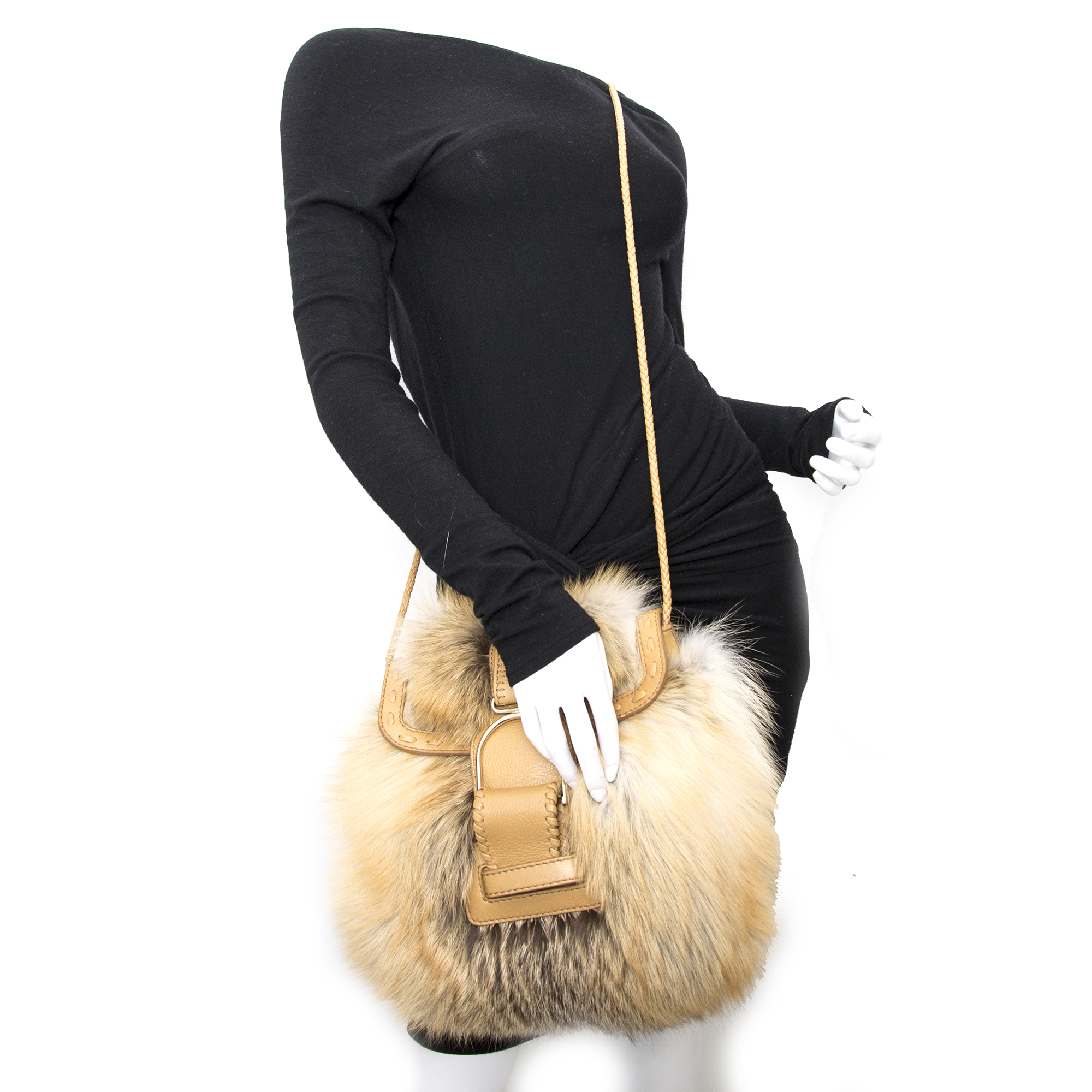 Jimmy Choo Leah Fox Fur Shoulder Bag ○ Labellov ○ Buy and Sell