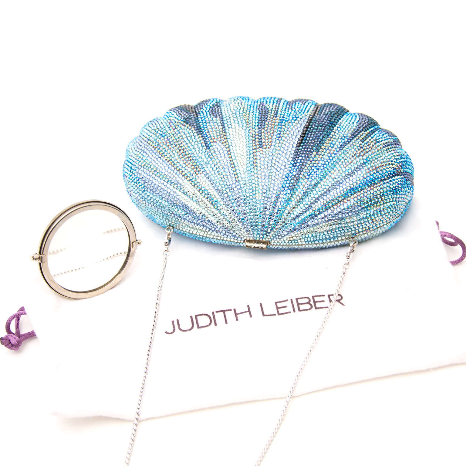 Judith Leiber Blue Shell Clutch ○ Labellov ○ Buy and Sell