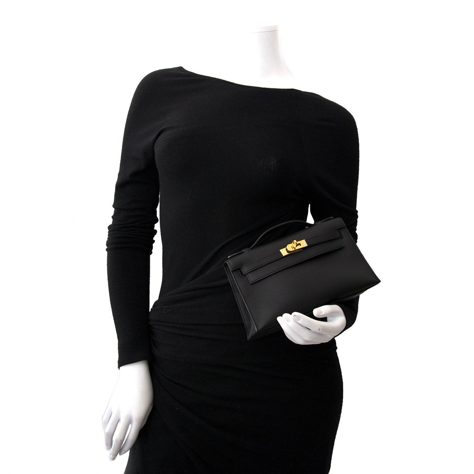 Brand new Hermes Mini Kelly Pochette Black Swift ○ Labellov