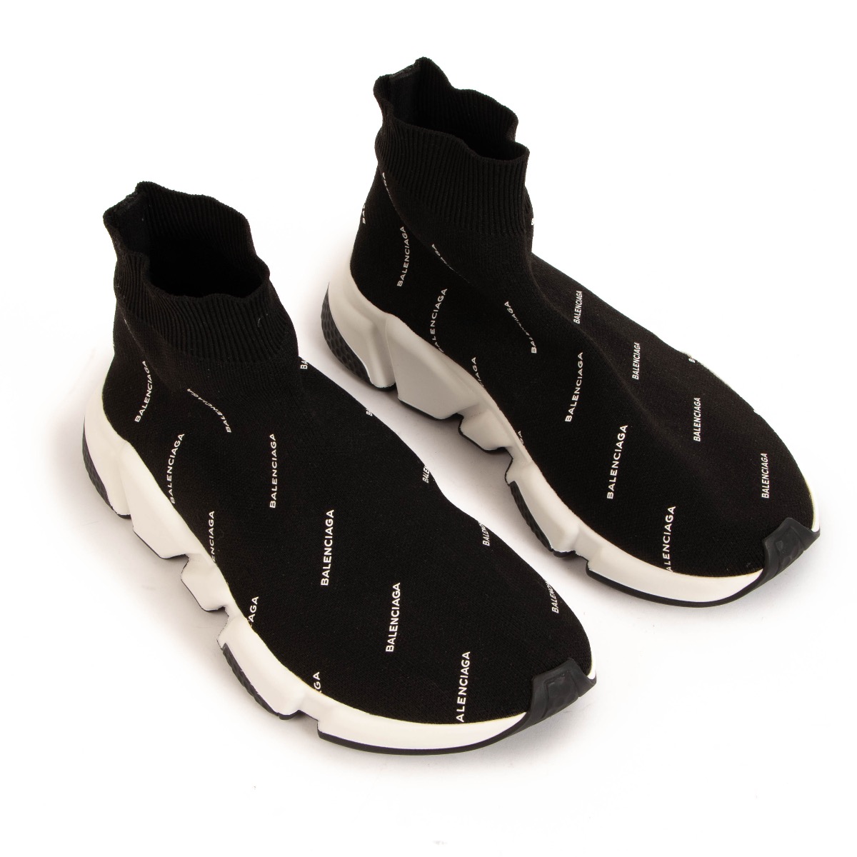 関税・送料込 BALENCIAGA SPEED LOGO スニーカー Balenciaga Black Speed Trainers Logo Sneakers - Size 39