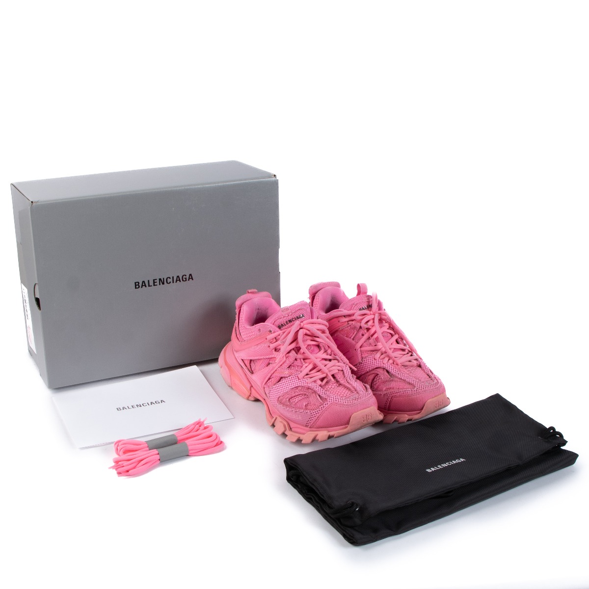 【送料&関税込】Balenciaga Fluo Pink Polyester Oversize Rain Balenciaga Fluo Pink Mesh Track Sneakers - Size 42