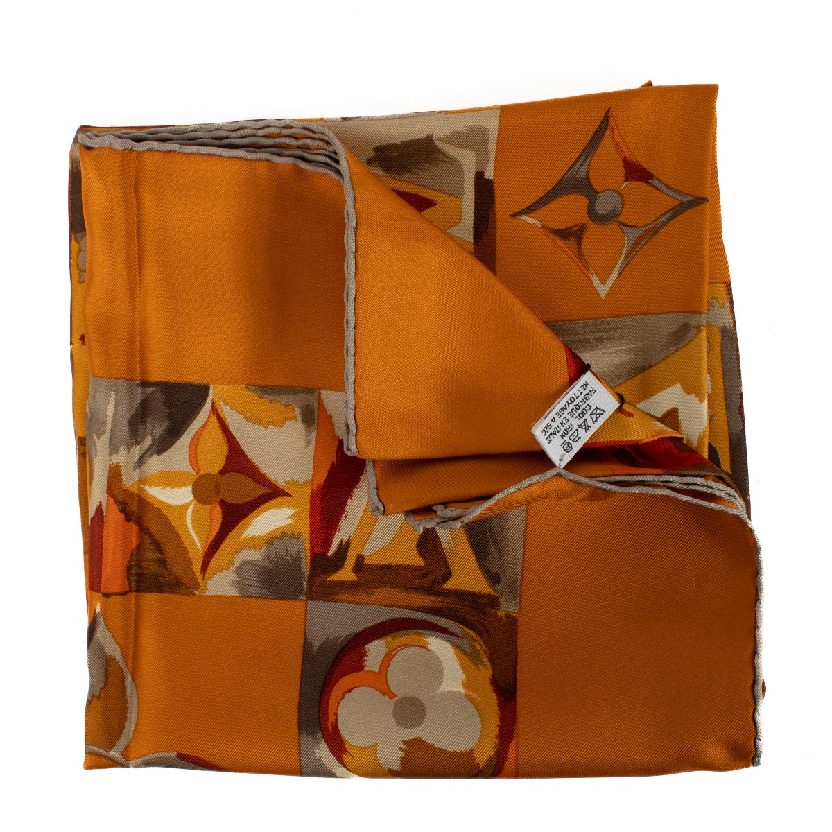 Louis Vuitton Orange Monogram Silk Scarf ○ Labellov ○ Buy