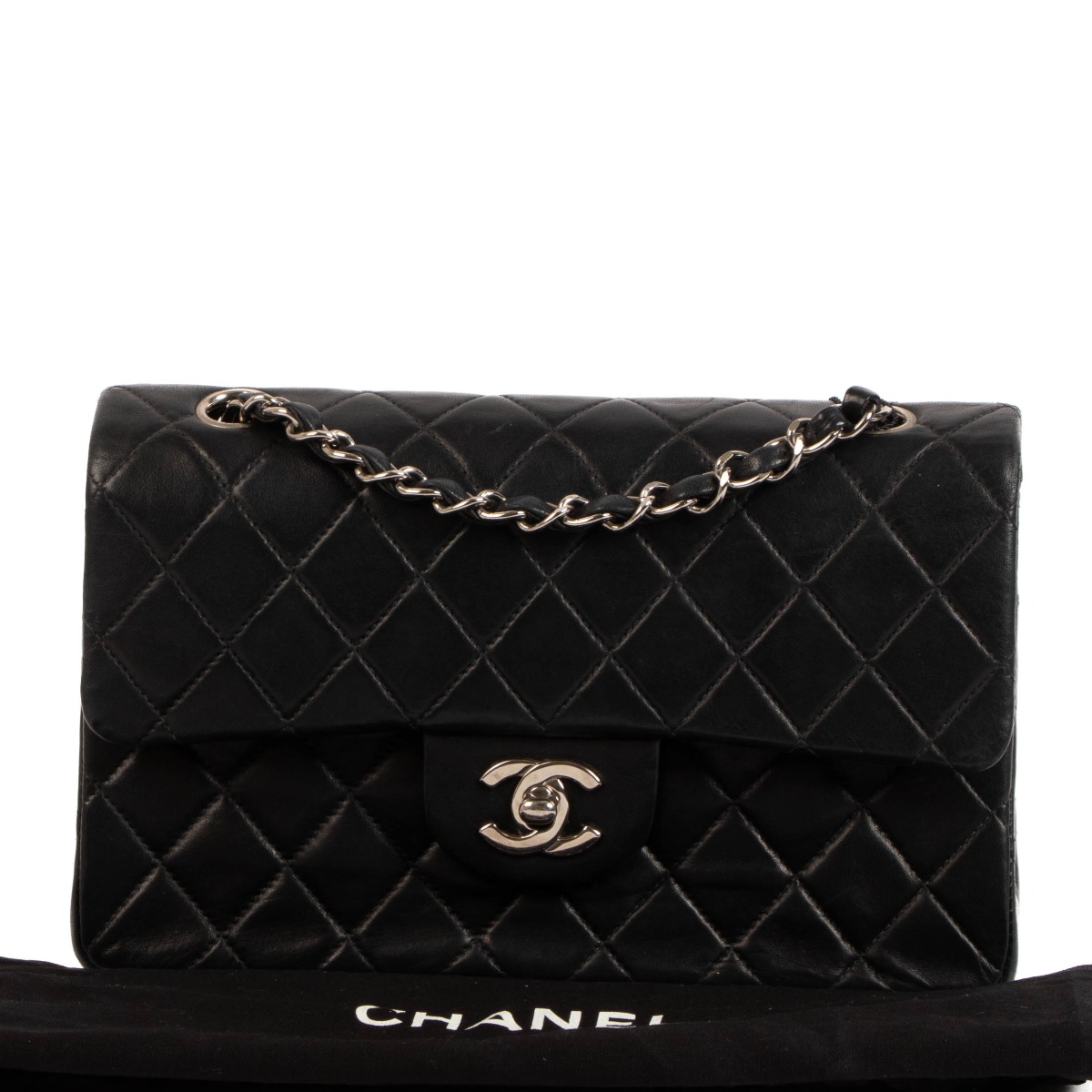 Chanel Black Lambskin Small Classic Flap Bag Labellov Buy