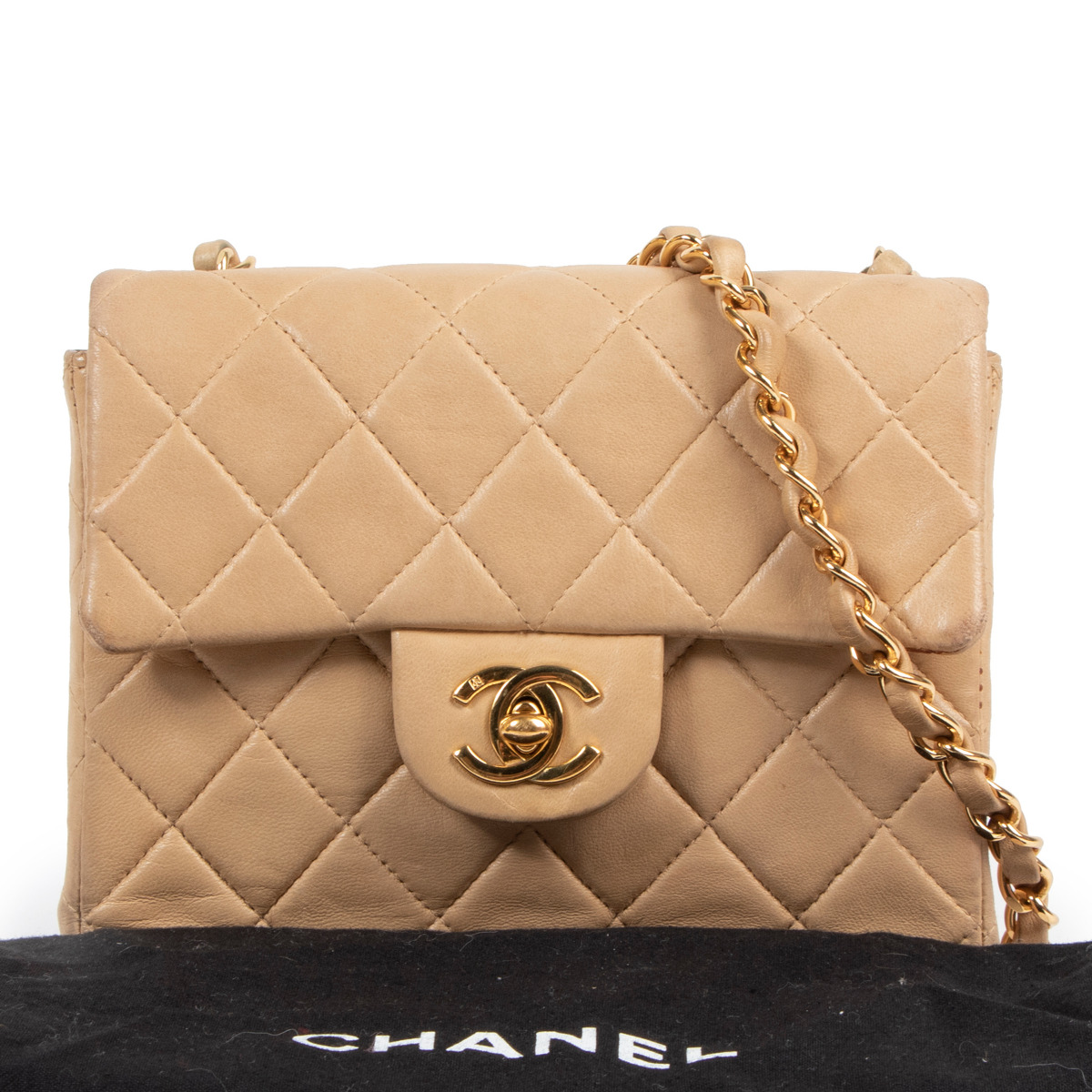 Chanel Beige Classical flap bag Labellov Buy and Sell Authentic Luxury