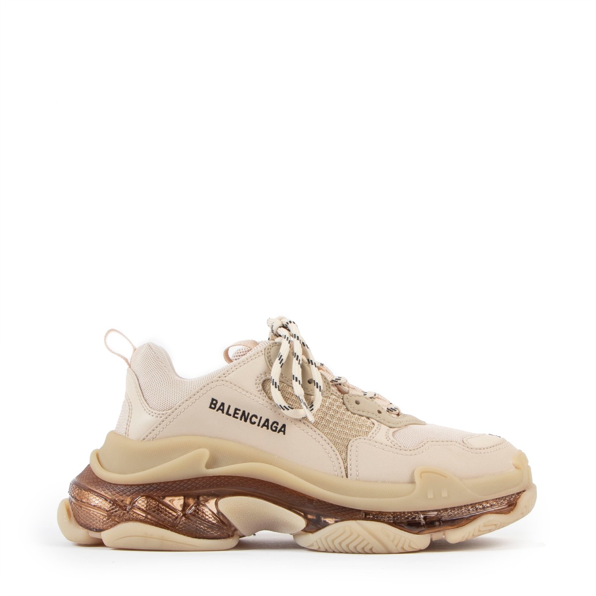Balenciaga Triple S Cream Clear Sole Sneakers Size 39