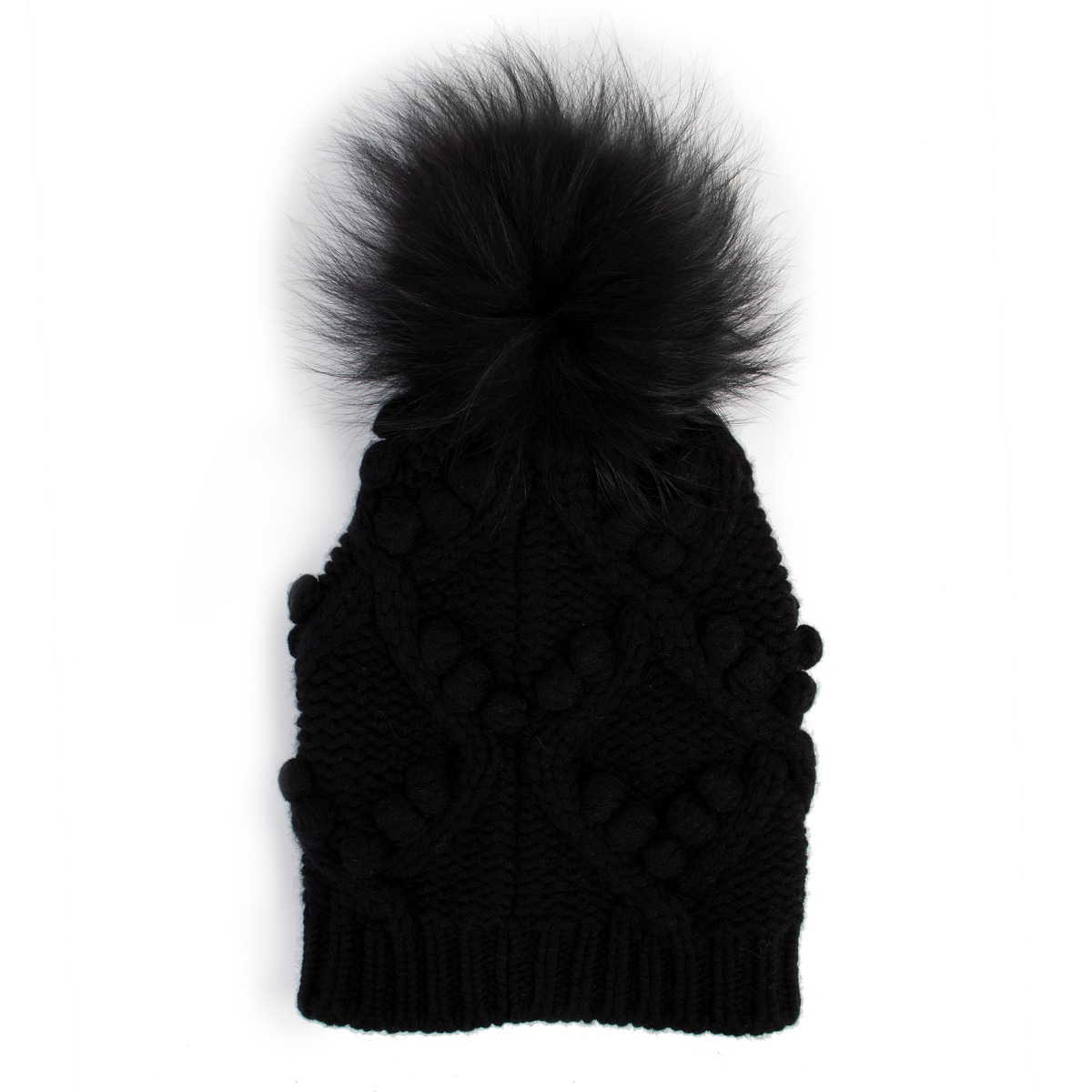 【VIP価格】DOLCE & GABBANA Weasel Fur Beanie Dolce & Gabbana Black Weasel Fur Womens Beanie Hat Authentic