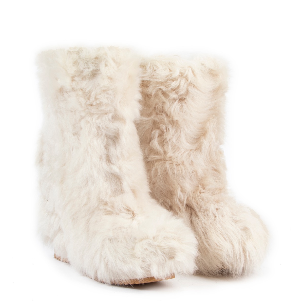 White sale fur booties