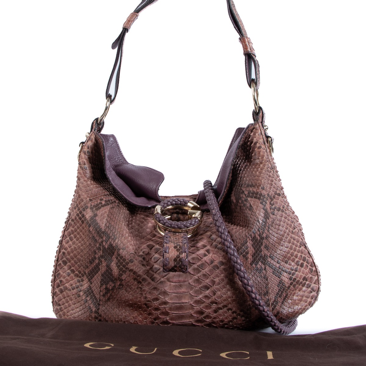 Gucci G Wave Purple Python Large Hobo Bag ○ Labellov ○ Buy