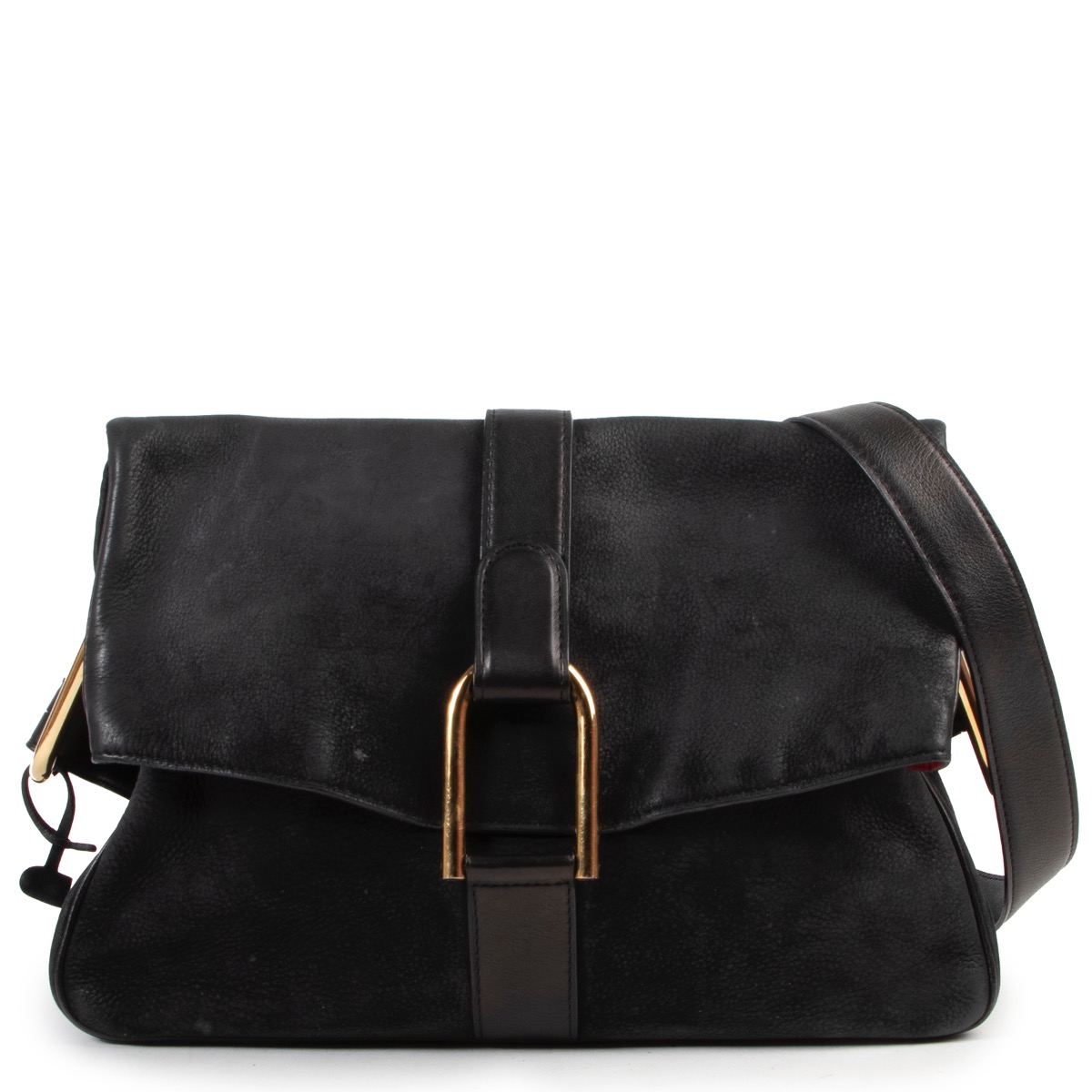 Delvaux Suede Givry Bag - Black Shoulder Bags, Handbags - DVX20024