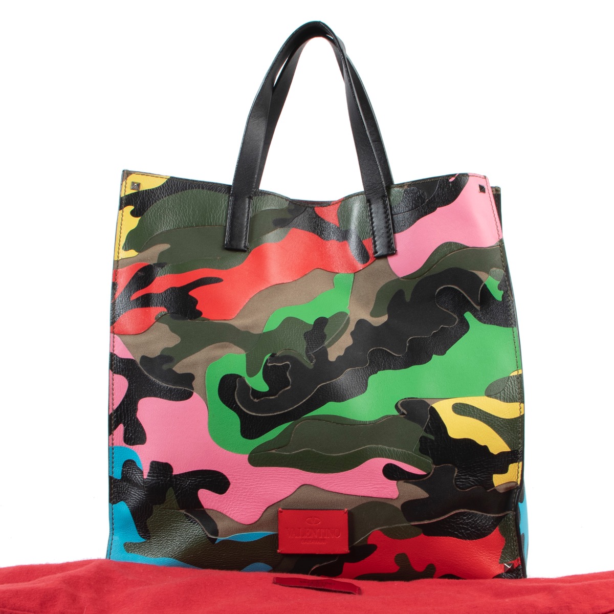★ヴァレンティノ Valentino Carmen Multicolor Tote Bag Multi Valentino Tri Color Polka Dot Leather Carmen Shopper Tote