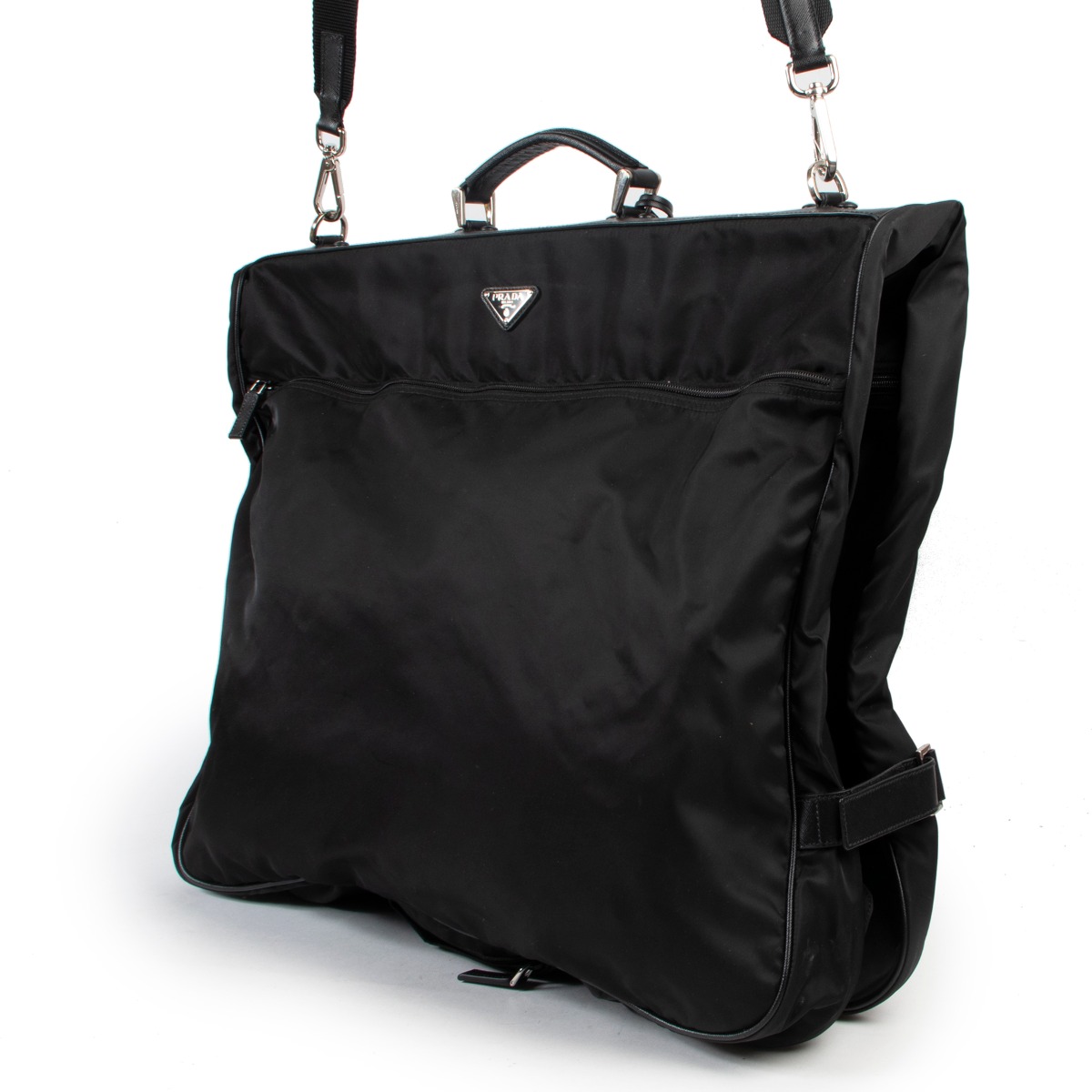 Prada Black Nylon and Saffiano Leather Garment Bag ○ Labellov ○ Buy and  Sell Authentic Luxury