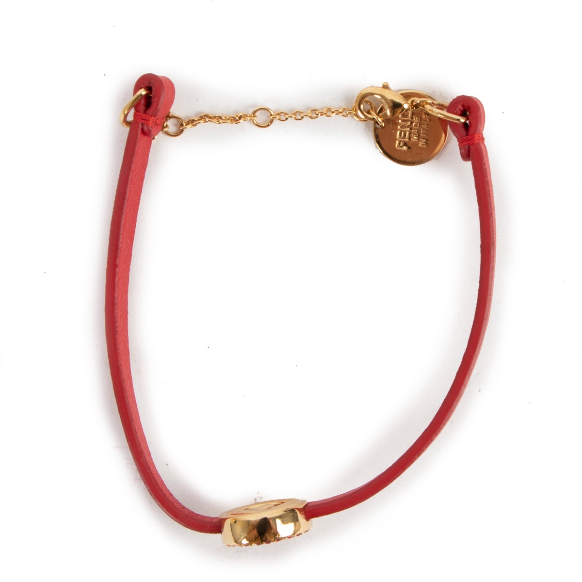 海外ファッションブランド通販サイト【公式】 Bracelet Logo Leather Red Fendi ○ Sell and Buy ○ Labellov アクセサリー