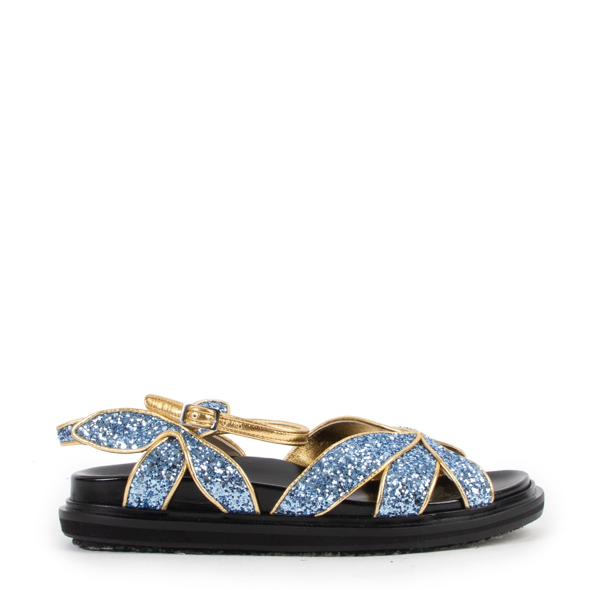 Marni Blue Glitter Butterfly Sandals Size 36 5 Labellov Buy and Sell Authentic Luxury