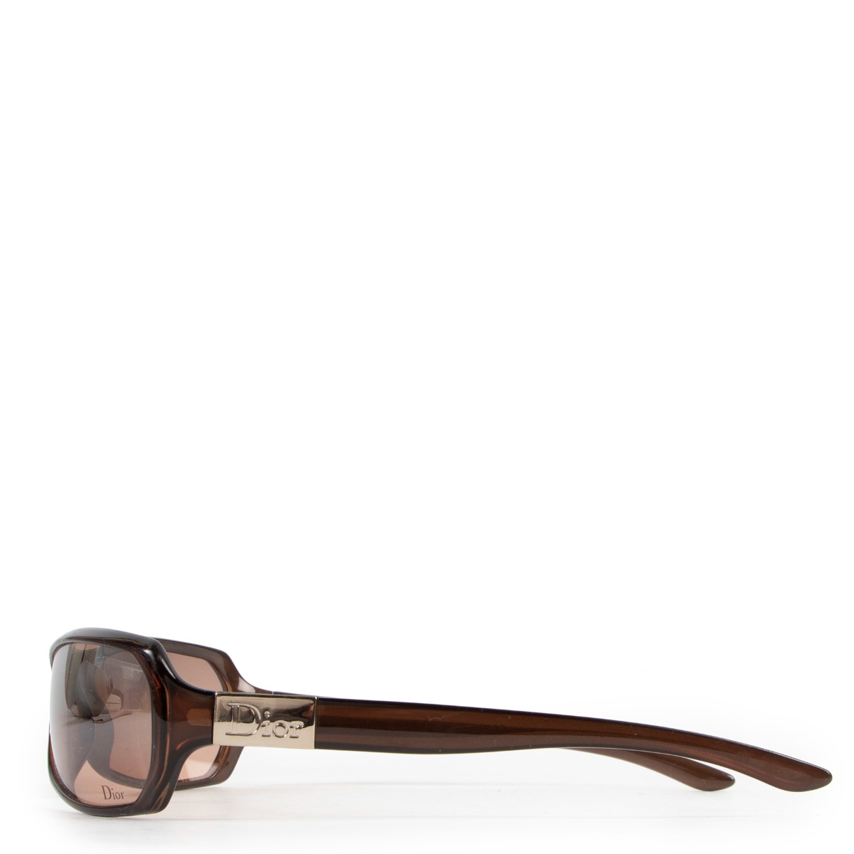 Christian Dior》 DarkBrown Sunglasses Christian Dior sunglasses brown translucent Rhinestone Logo