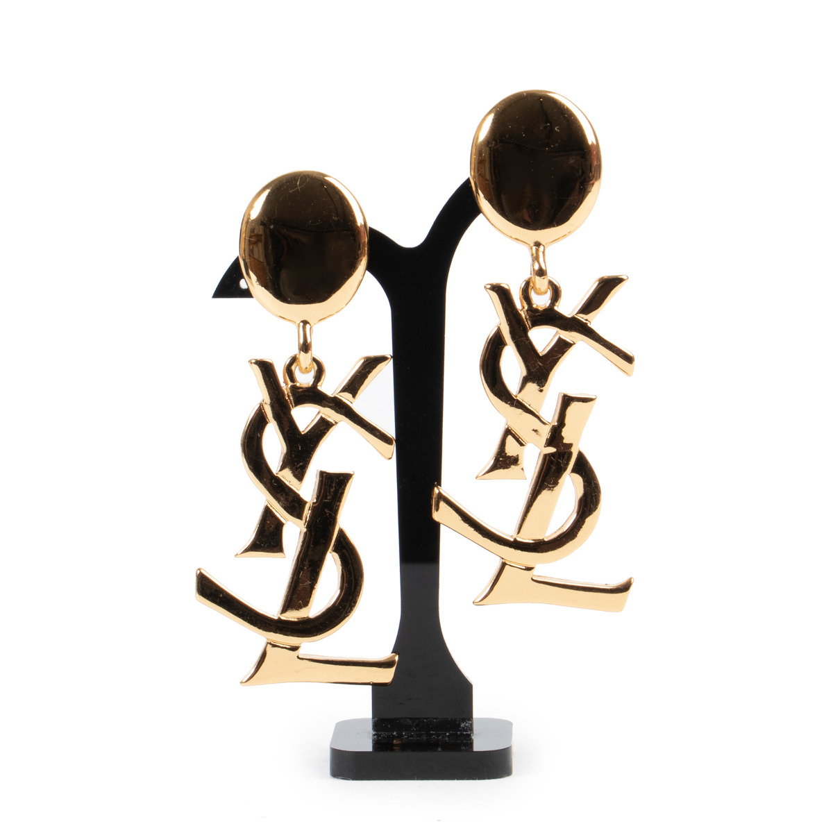Ysl logo earrings sale