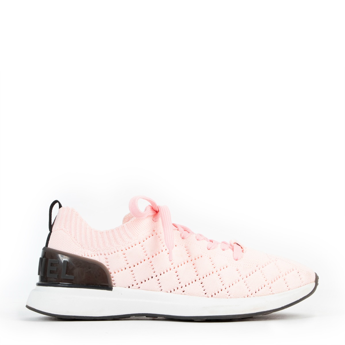 Chanel pink and white sneakers top