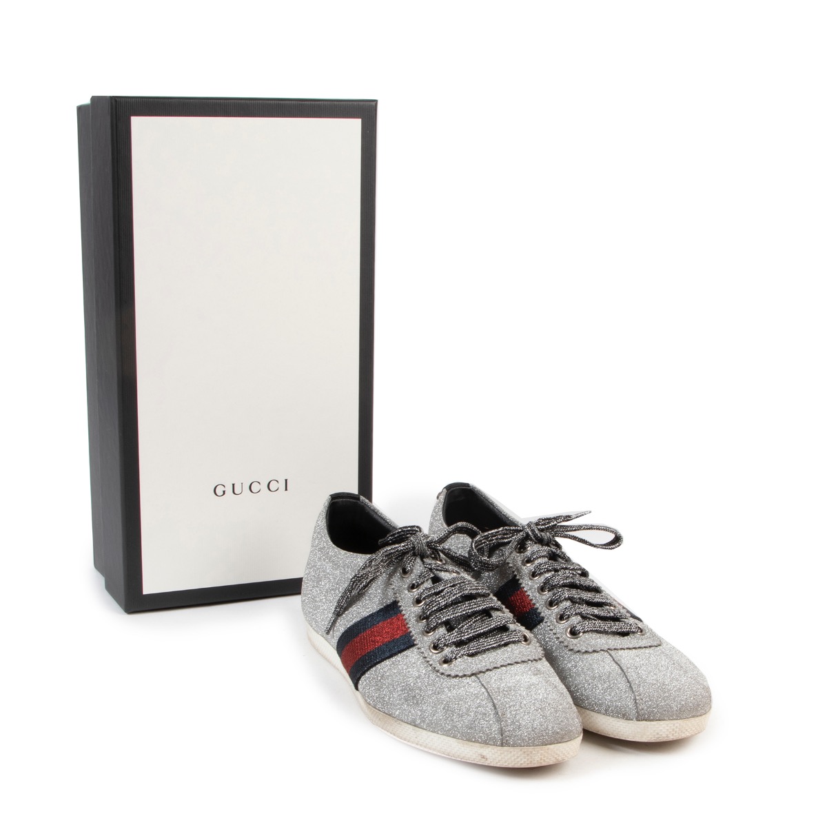 Glitter web sneaker with studs on sale