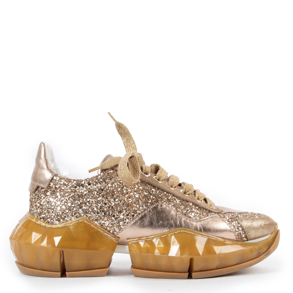 Jimmy choo gold sneakers clearance