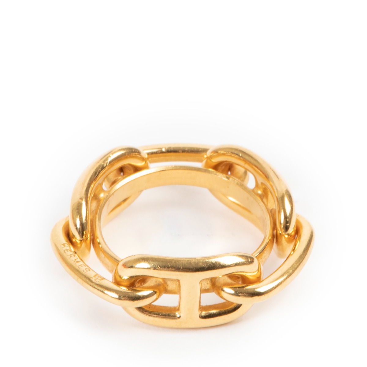 Pre Loved Hermes Scarf Ring Herculed Ring Gold Gold Women – Bluefly