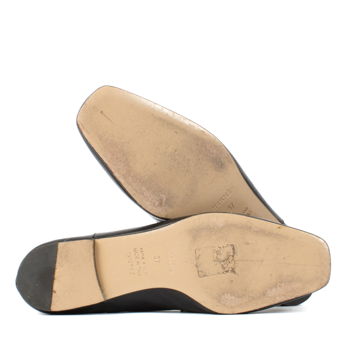 HERMES ライリー　58サイズ　7/8迄出品中 Hermès Black Leather Time Loafers - size 37 ○ Labellov