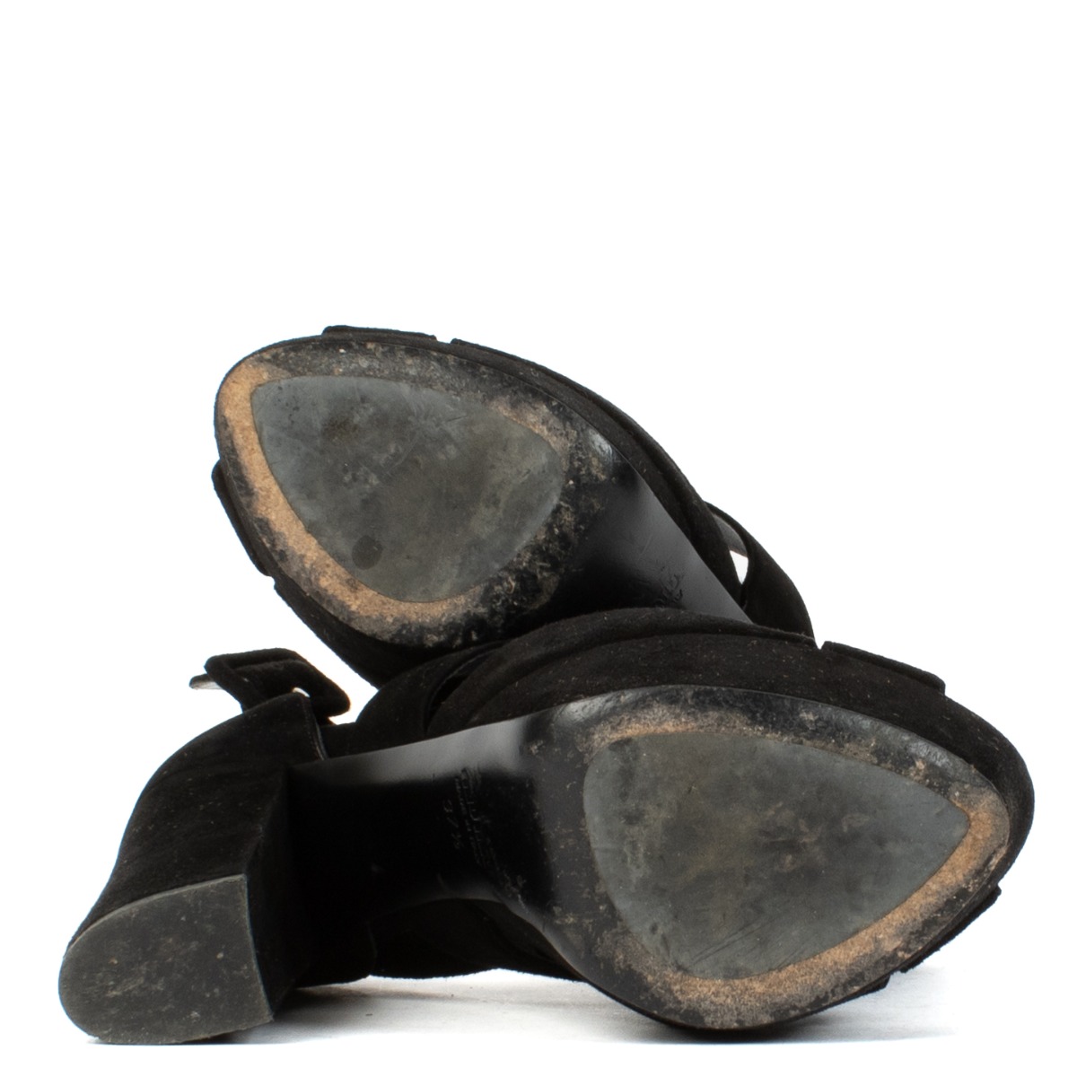 Miu Miu Black Suede Crystal Sandals - Size 37,5 ○ Labellov