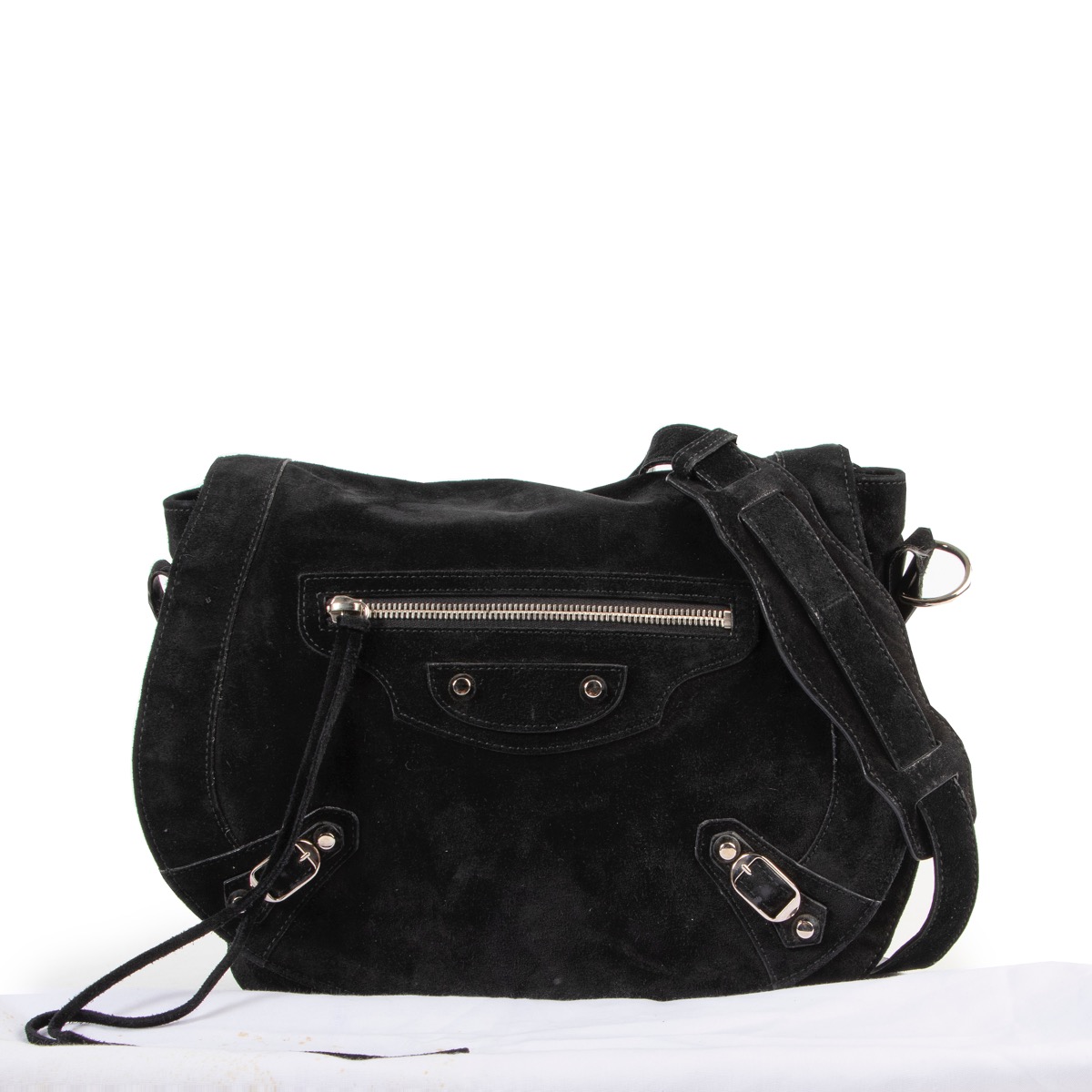 全商品オープニング価格！ Black Balenciaga Suede Labellov ○ Bag Crossbody Folk Neo バッグ