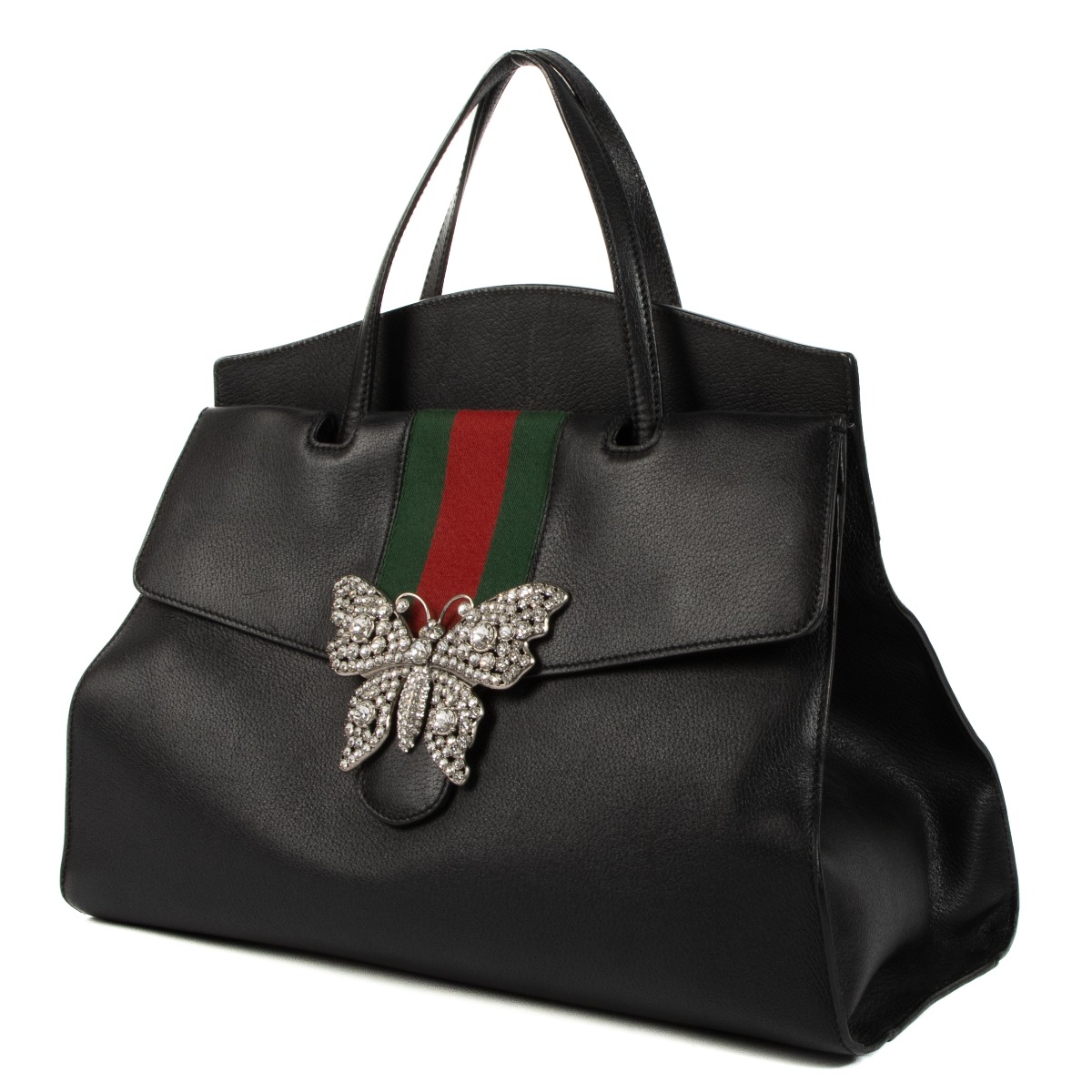 Gucci Black Crystal Butterfly Large Totem Bag Labellov Buy and Sell Authentic Luxury