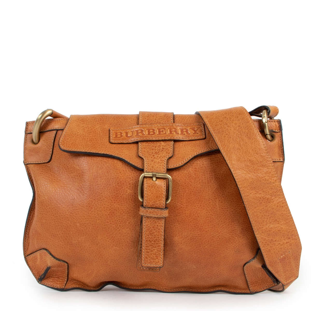 Burberry London Camel Leather Messenger Bag Labellov Buy and