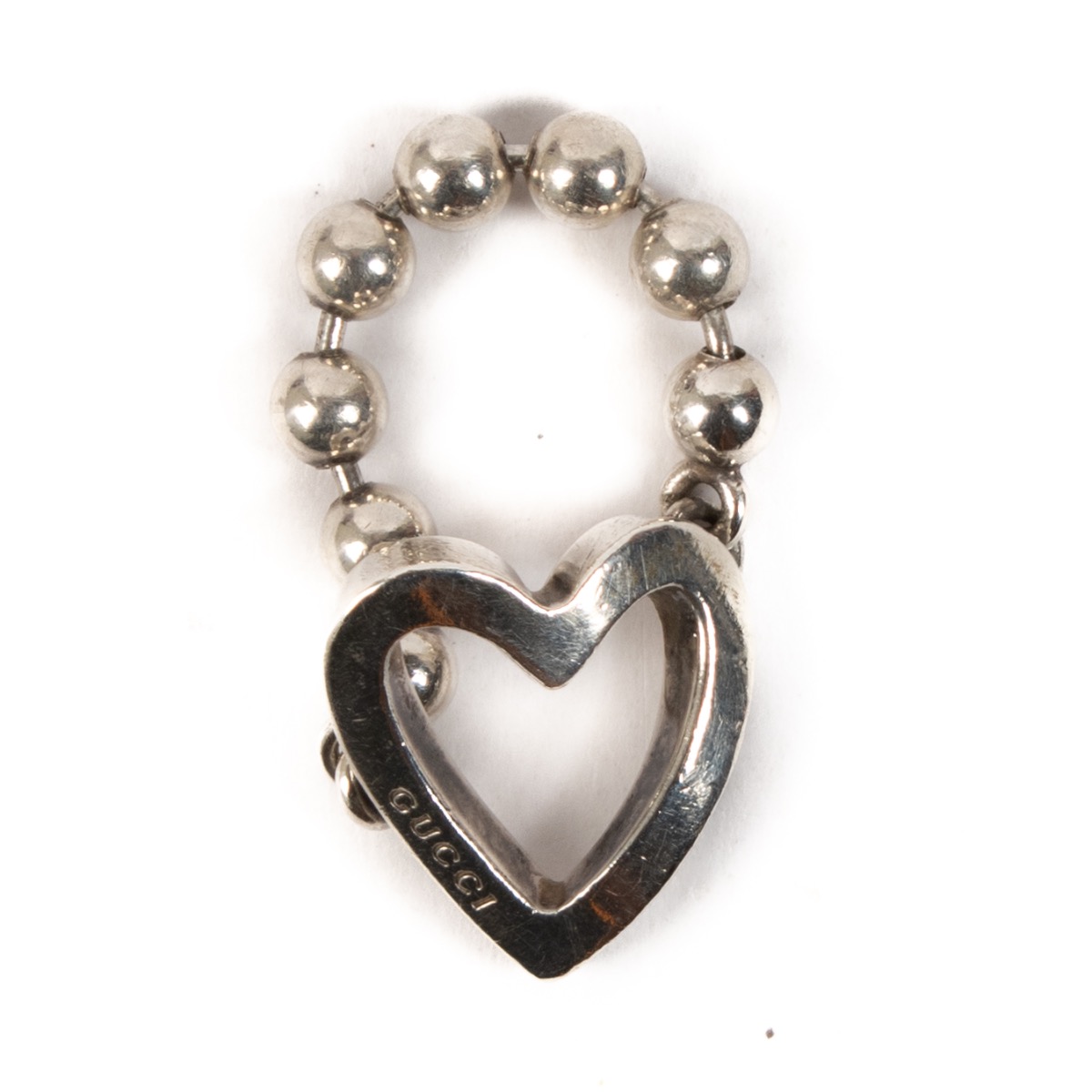 Gucci Sterling Silver Heart Ring - Size 51 ○ Labellov
