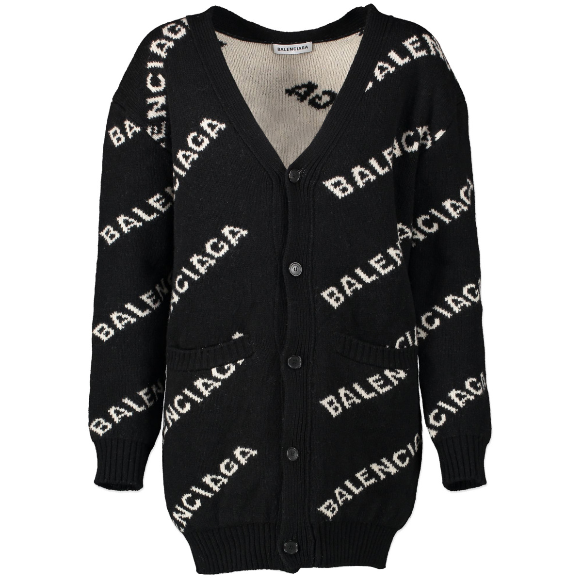 Balenciaga Black Logo Cardigan size 36 Labellov Buy and Sell Authentic Luxury