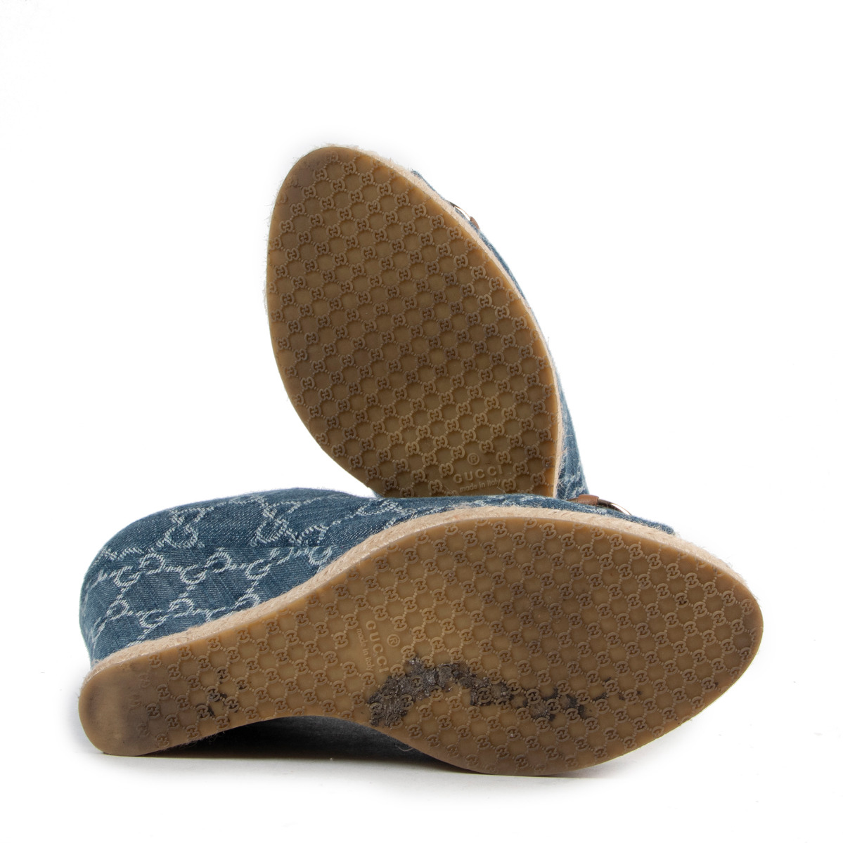Gucci hot sale denim wedges