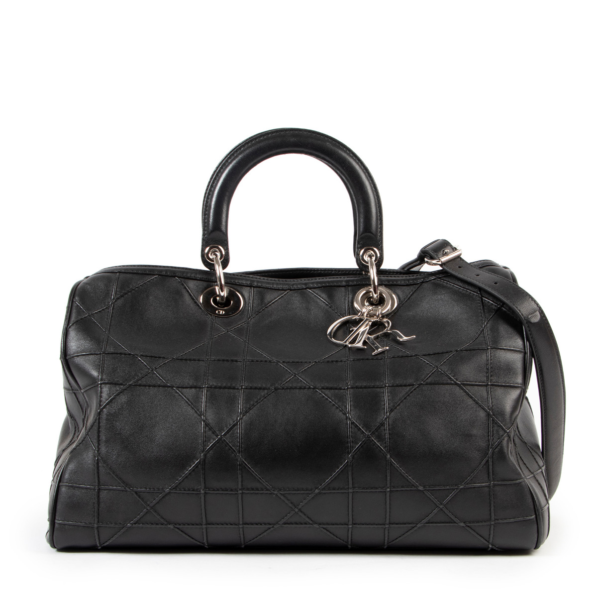 Christian Dior Granville Boston Black Leather Shoulder bag
