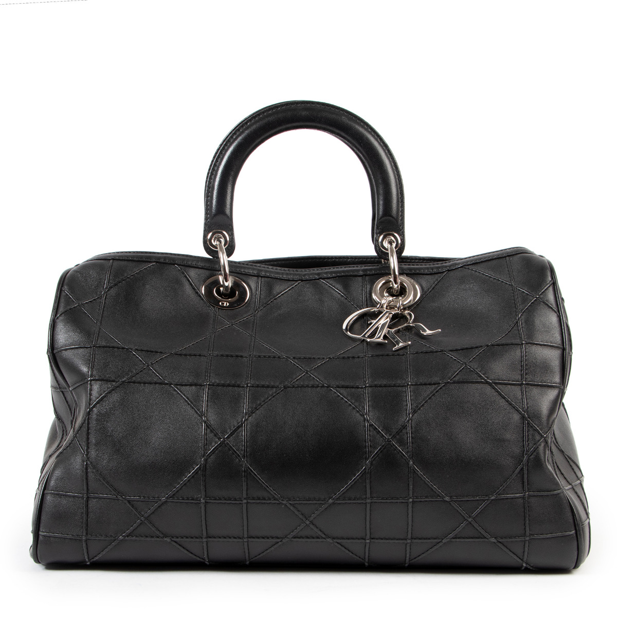 Christian Dior Granville Boston Black Leather Shoulder bag