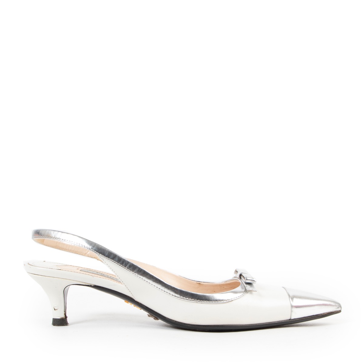 prada white heels