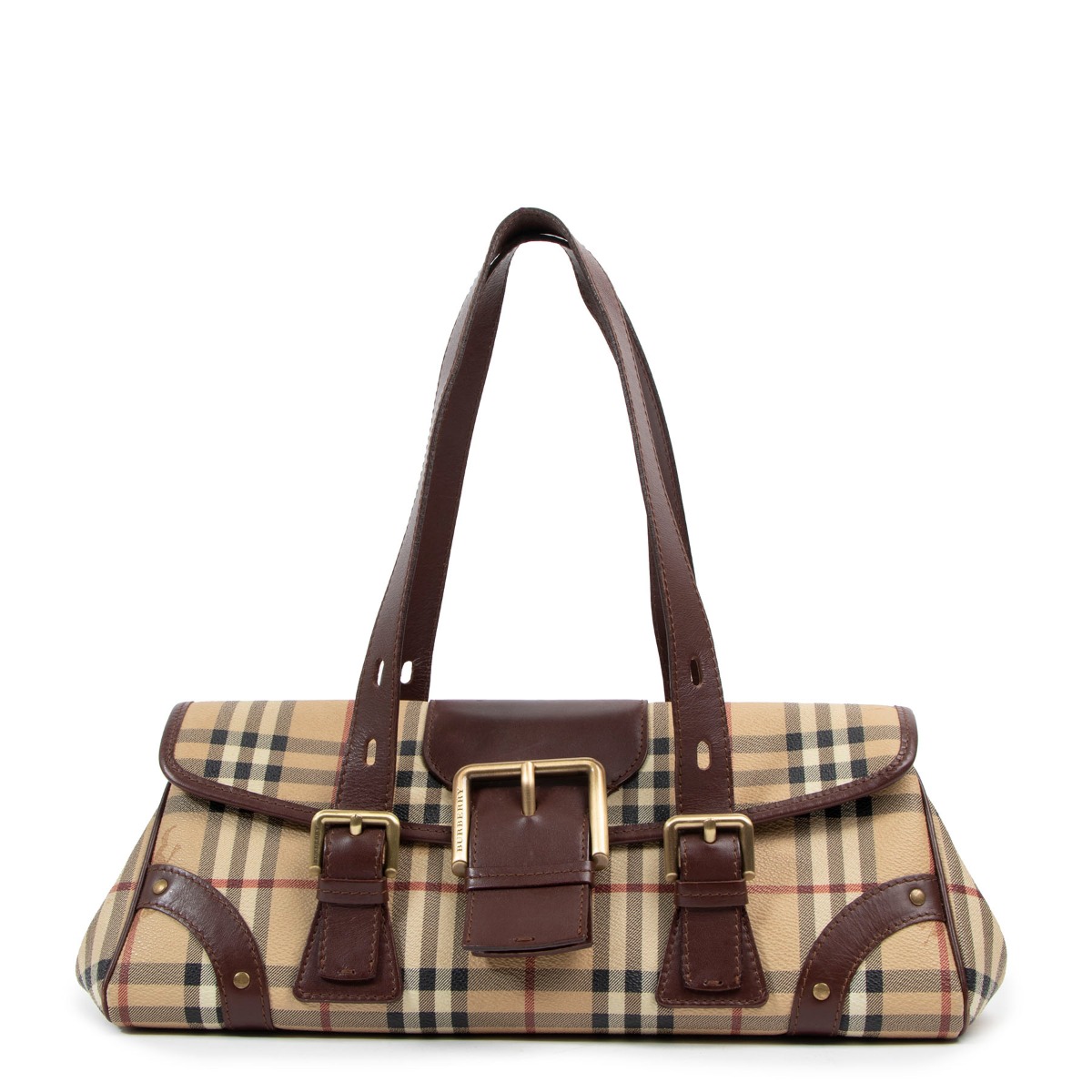 【送料&関税込】Burberry Check Baguette Bag Burberry London Haymarket Check Baguette Shoulder Bag