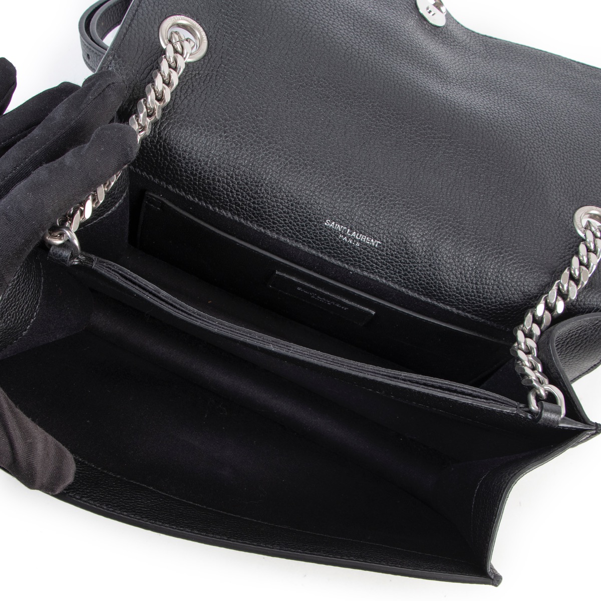 Saint Laurent Black Leather Sunset Crossbody Bag ○ Labellov