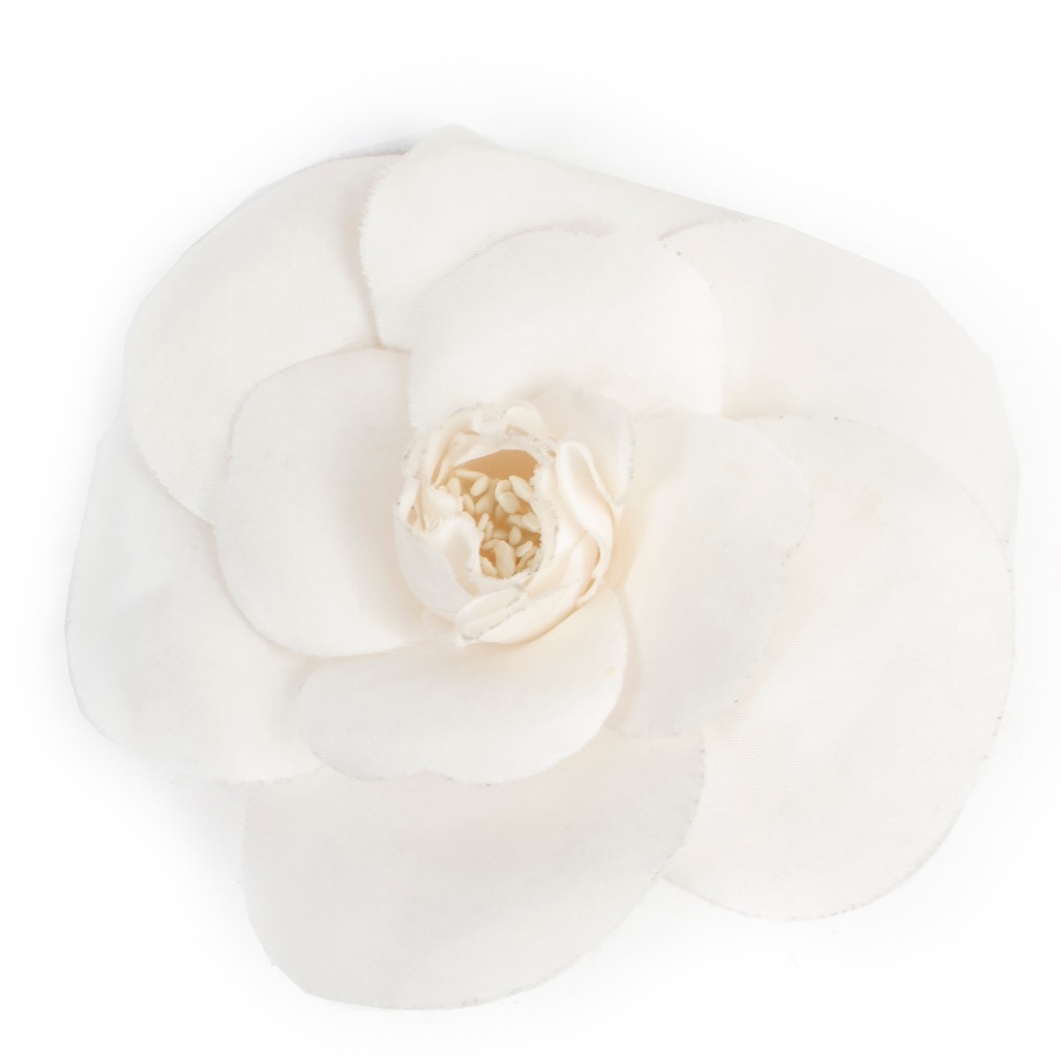 chanel white camellia brooch